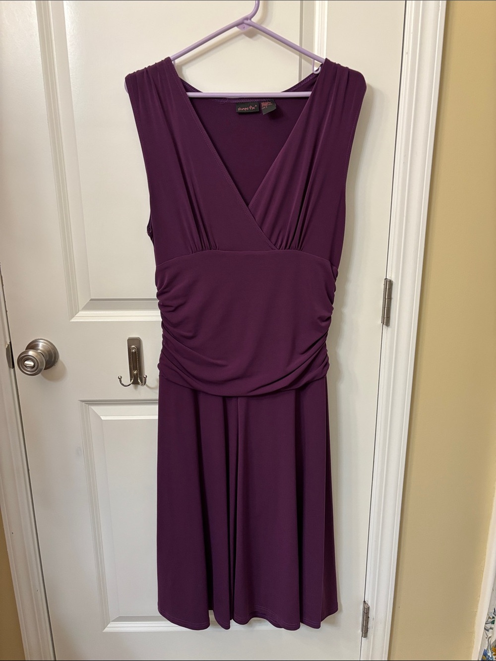 Laura Ashley Deep Plum V-Neck Sleeveless Dress